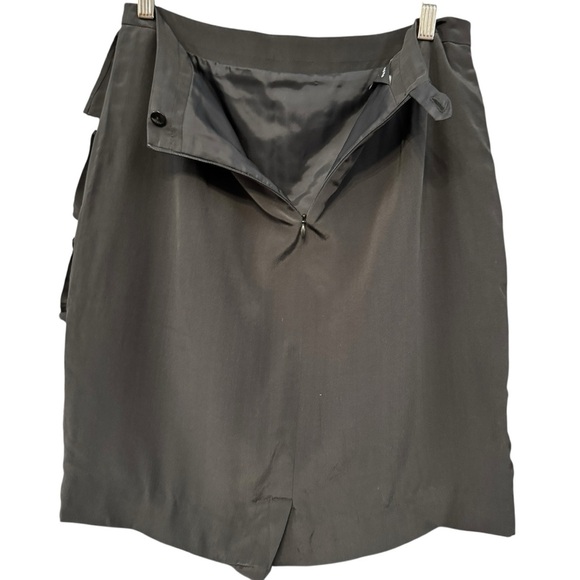 Doncaster 100% Silk Black Tiered Ruffle Skirt Size 6 - Picture 3 of 5